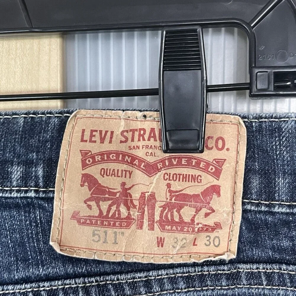 Levi's 511‎  Mens Jeans 32 X 30 Blue Denim Slim Casual Western Streetwear